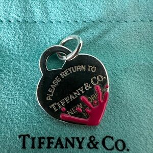 Tiffany &Co "Return to Tiffany Pink Splash Enamel Heart Charm